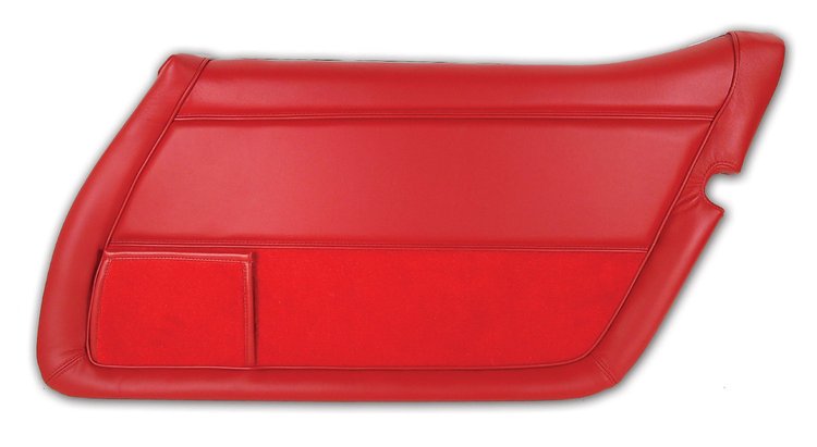 446025 Leather Door Panel, 1981-1981 Chevy Corvette, Red Right/Passenger