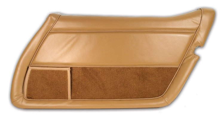 446058 Leather Door Panel, 1981-1982 Chevy Corvette, Camel Right/Passenger, Camel, Leather