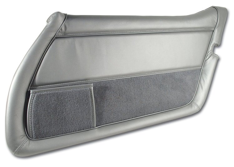 446064 Leather Door Panel, 1981-1981 Chevy Corvette, Silver Right/Passenger