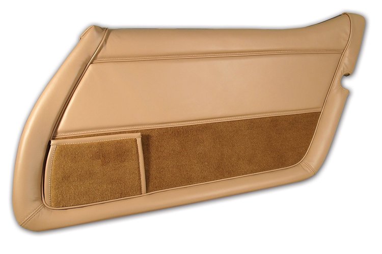 4460A3 Leather Door Panel, 1978-1980 Chevy Corvette, Doeskin Right/Passenger, Doeskin W/Dark Doeskin Carpet, Leather