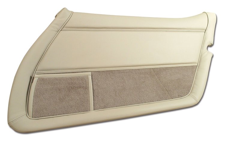 4460A6 Leather Door Panel, 1979-1980 Chevy Corvette, Oyster Right/Passenger, Oyster W/Light Oyster Carpet, Leather