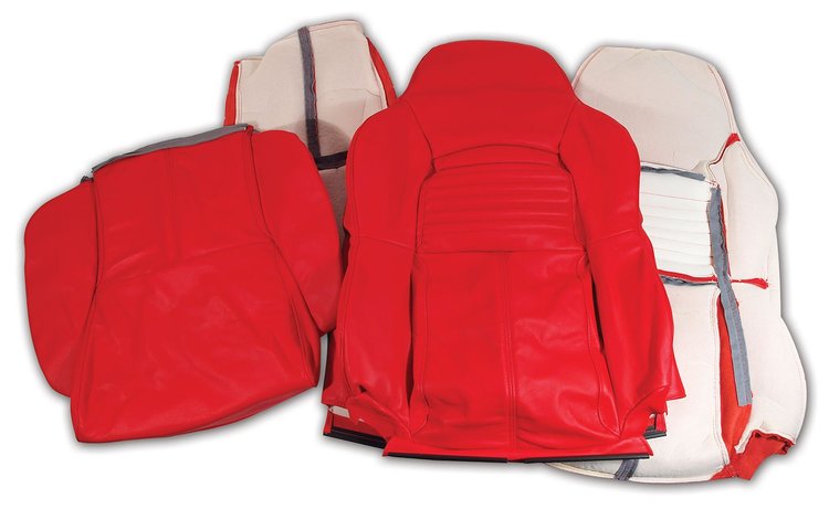 447285 Leather Seat Covers, 1994-1996 Chevy Corvette, Red Standard