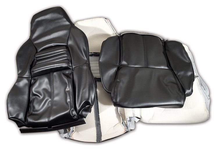 447320 Leather-Like Vinyl Seat Covers, 1994-1996 Chevy Corvette, Black, Standard