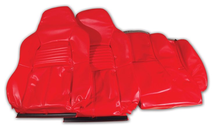 447385 Leather-Like Vinyl Seat Covers, 1994-1996 Chevy Corvette, Red Standard