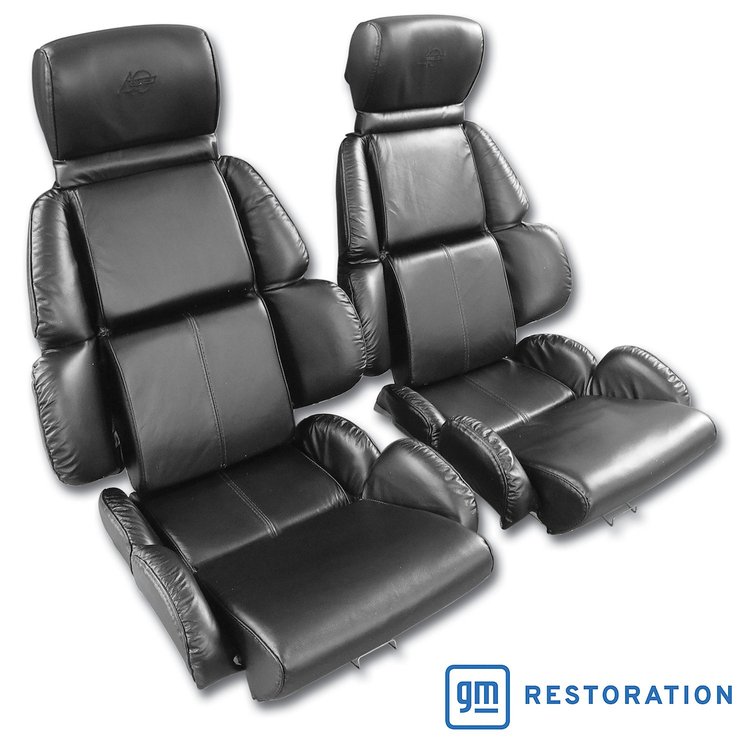 448620 Mounted Leather Seat Covers, 1993-1993 Chevy Corvette, Black, Standard