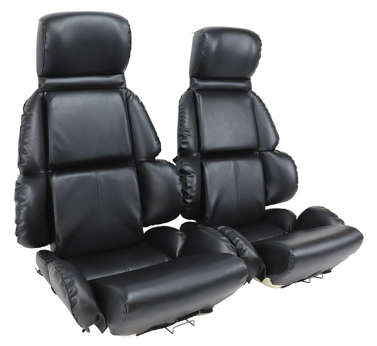 448820 Leather-Like Vinyl Seat Covers, 1993-1993 Chevy Corvette, Black, Standard