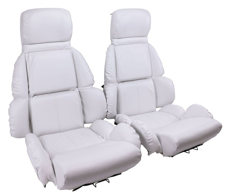 448883 Leather-Like Vinyl Seat Covers, 1993-1993 Chevy Corvette, White Standard