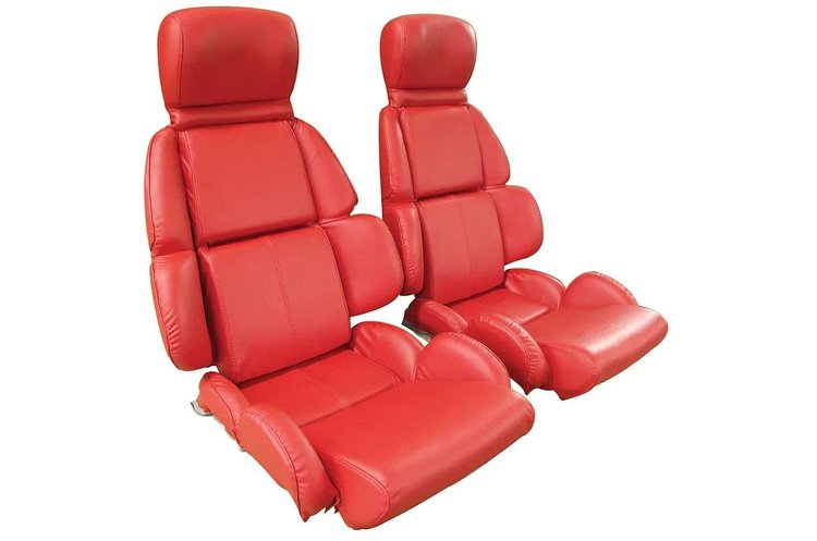 448885 Leather-Like Vinyl Seat Covers, 1993-1993 Chevy Corvette, Red Standard