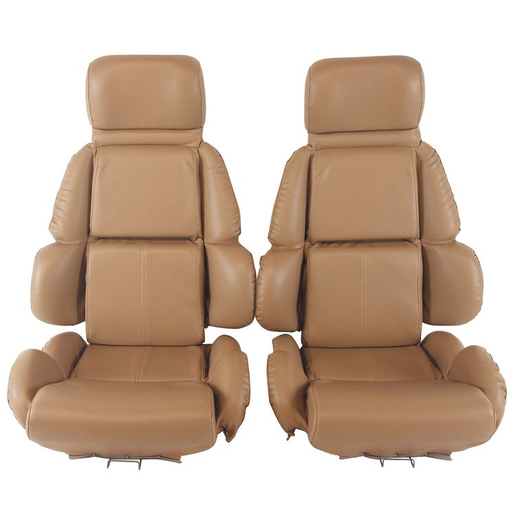 448982 Mounted Leather-Like Vinyl Seat Covers, 1993-1993 Chevy Corvette, Beige Standard