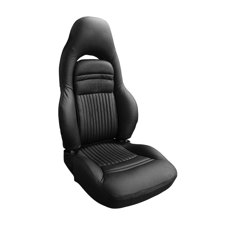 462293B 100-percent Leather Sport Seat Covers, 2000-2004 Chevy Corvette, Torch Red, W/O Script
