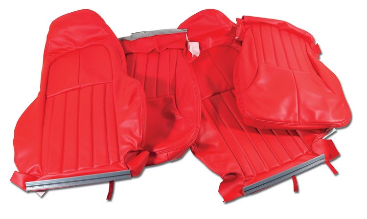 462393 Vinyl Standard Seat Covers, 2000-2004 Chevy Corvette, Torch Red