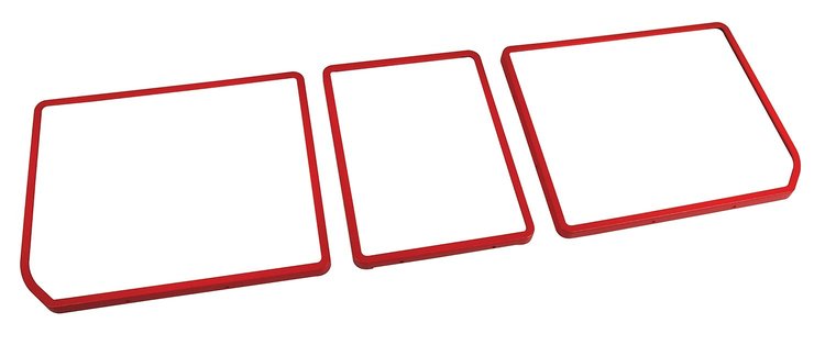 468130 Rear Compartment Unit Door Frames, 1968-1972 Chevy Corvette, Red 3 Piece
