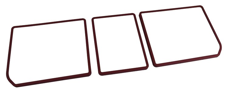 468131 Rear Compartment Unit Door Frames, 1973-1975 Chevy Corvette, Oxblood 3 Piece