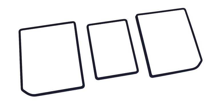 468147 Rear Compartment Unit Door Frames, 1971-1972 Chevy Corvette, Royal Blue 3 Piece