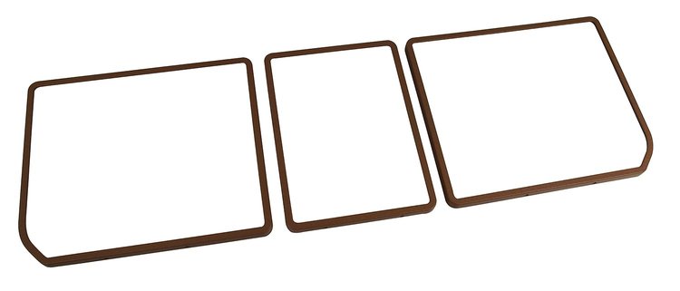 468153 Rear Compartment Unit Door Frames, 1970-1972 Chevy Corvette, Dark Saddle 3 Piece