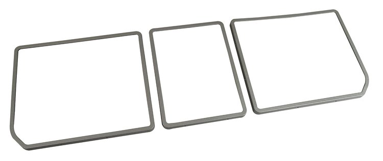 468161 Rear Compartment Unit Door Frames, 1974-1975 Chevy Corvette, Silver 3 Piece