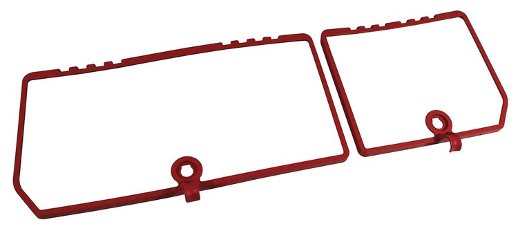468324 Rear Compartment Unit Door Frames, 1979-1981 Chevy Corvette, Red 2 Piece