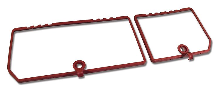 468326 Rear Compartment Unit Door Frames, 1982-1982 Chevy Corvette, Red 2 Piece