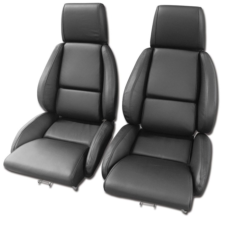 468420 OE Style 100-percent Leather Standard Seat Covers W/O Perforated Inserts, 1984-1988 Chevy Corvette, Black