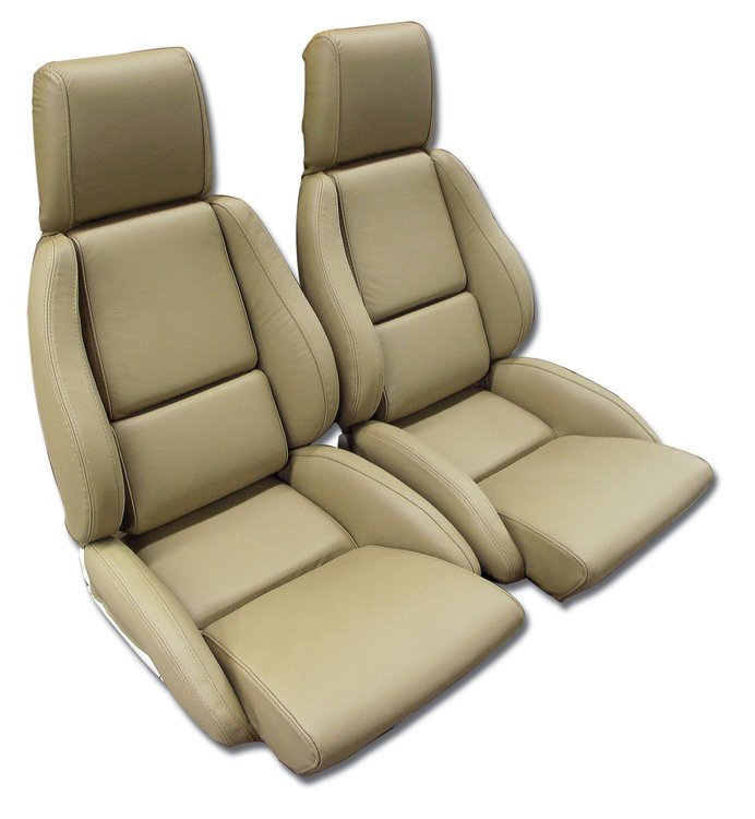 468572 Mounted Leather Seat Covers, 1984-1987 Chevy Corvette, Saddle Standard No-Perforations