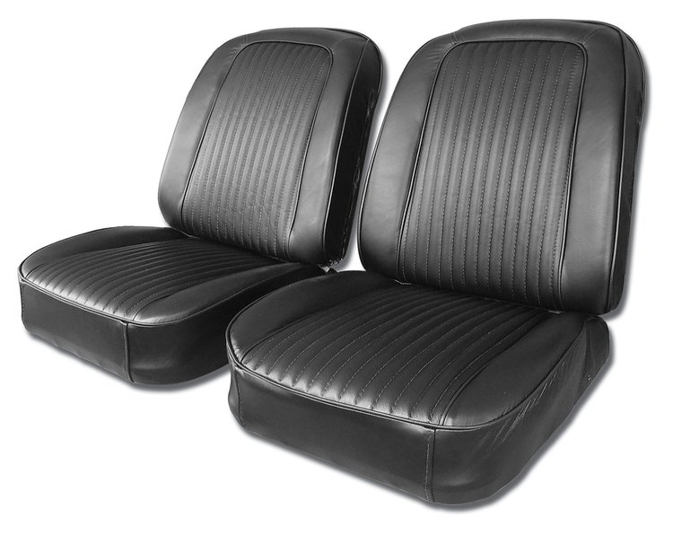480020 Driver Leather Seat Covers, 1963-1963 Chevy Corvette, Black