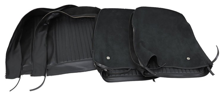 480120 Driver Leather Seat Covers, 1964-1964 Chevy Corvette, Black