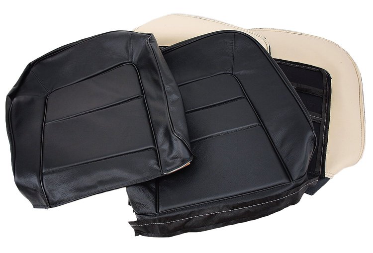 480220 Driver Leather Seat Covers, 1965-1965 Chevy Corvette, Black