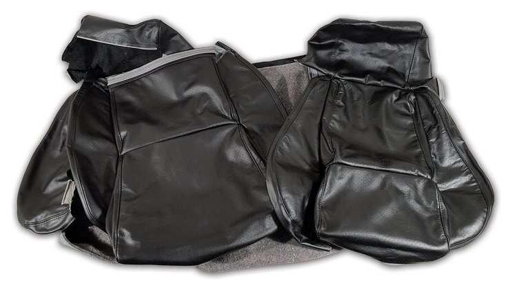 481620 Driver Leather Seat Covers, 1984-1988 Chevy Corvette, Black, Standard