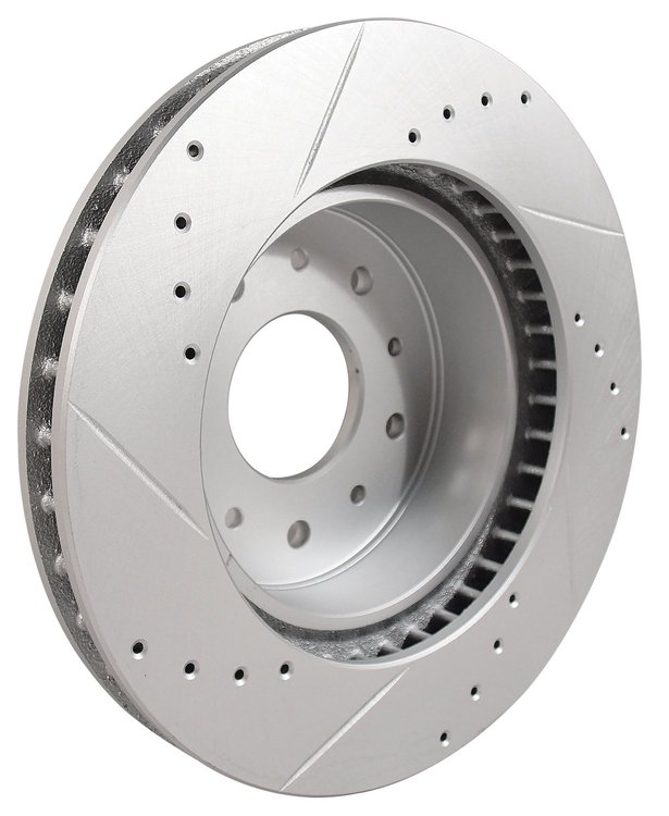 52416 Front Slotted & Drilled Brake Rotor, 1965-1982 Chevy Corvette, Right Hand