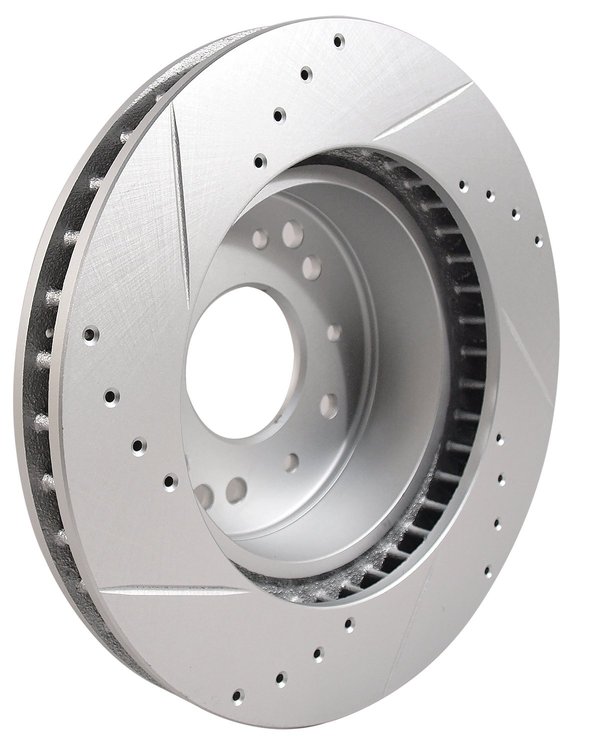 52418 Rear Slotted & Drilled Brake Rotor, 1965-1982 Chevy Corvette, Right Hand