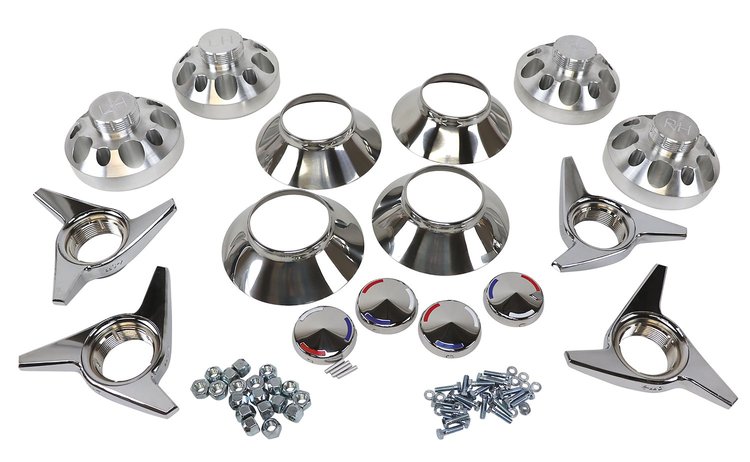 5860 Direct-Bolt Knock-Off Hardware Car Set: W/Lug Nuts, 1963-1965 Chevy Corvette