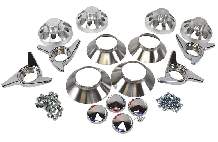 5861 Direct-Bolt Knock-Off Hardware Car Set: W/Lug Nuts, 1966-1966 Chevy Corvette