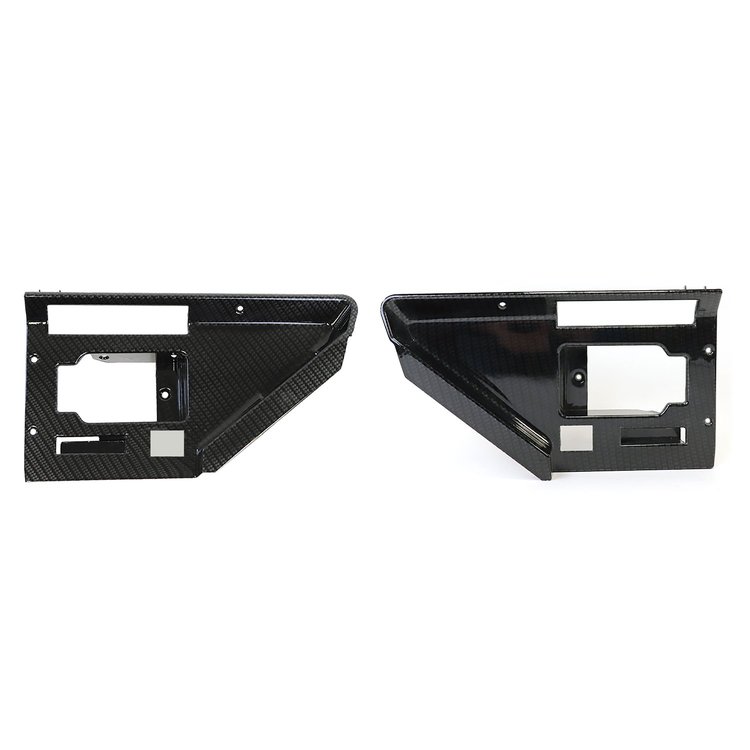 73062CM Hydro Carbon Fiber Door Open Latch Bezel w/Power Locks Set, 1986-1989 Chevy Corvette, Matte Finish