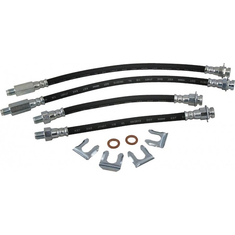 73142 Rubber Brake Lines Set W/Clips & Sealing Washers, 1968-1982 Chevy Corvette