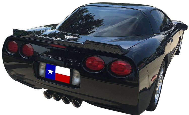 73887 Hydro Carbon Fiber Wicker Bill Spoiler, 1997-2004 Chevy Corvette, No-Drill Design
