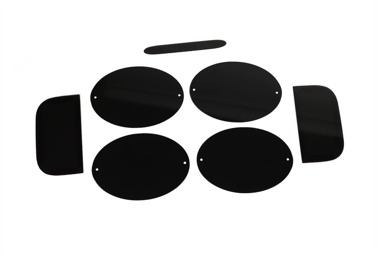 74898 Tail Light/Rear Side Marker Blackouts, 1997-2004 Chevy Corvette, 7-Piece Kit