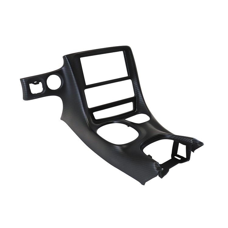75593 Hydro Carbon Fiber Double DIN Conversion Console Bezel, 1997-2004 Chevy Corvette, Matte Clear