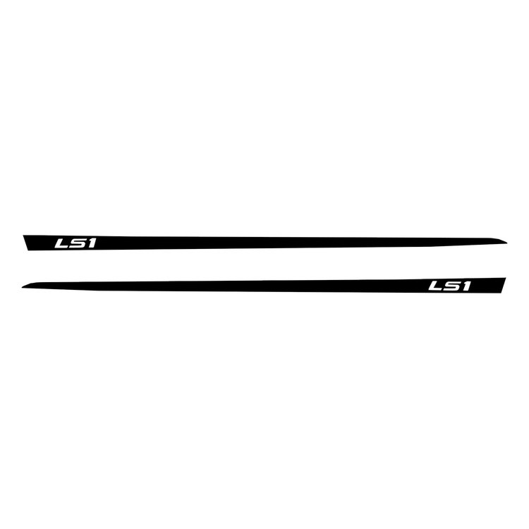 75621 Hood Stripe Decals, 1997-2004 Chevy Corvette, Gloss Black, LS1 Script