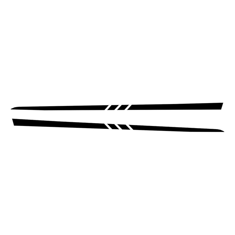 75623 Hood Stripe Decals, 1997-2004 Chevy Corvette, Gloss Black, 3 Center Cut Lines