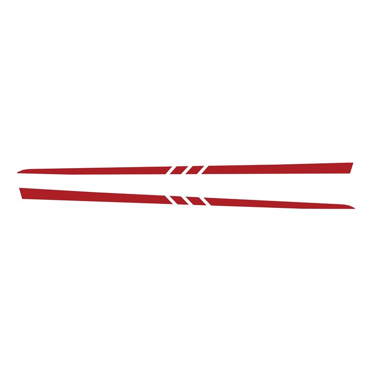 75625 Hood Stripe Decals, 1997-2004 Chevy Corvette, Gloss Red, 3 Center Cut Lines