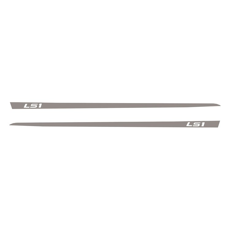75627 Hood Stripe Decals, 1997-2004 Chevy Corvette, Gloss Silver, LS1 Script