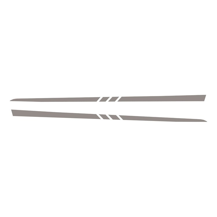 75628 Hood Stripe Decals, 1997-2004 Chevy Corvette, Gloss Silver, 3 Center Cut Lines