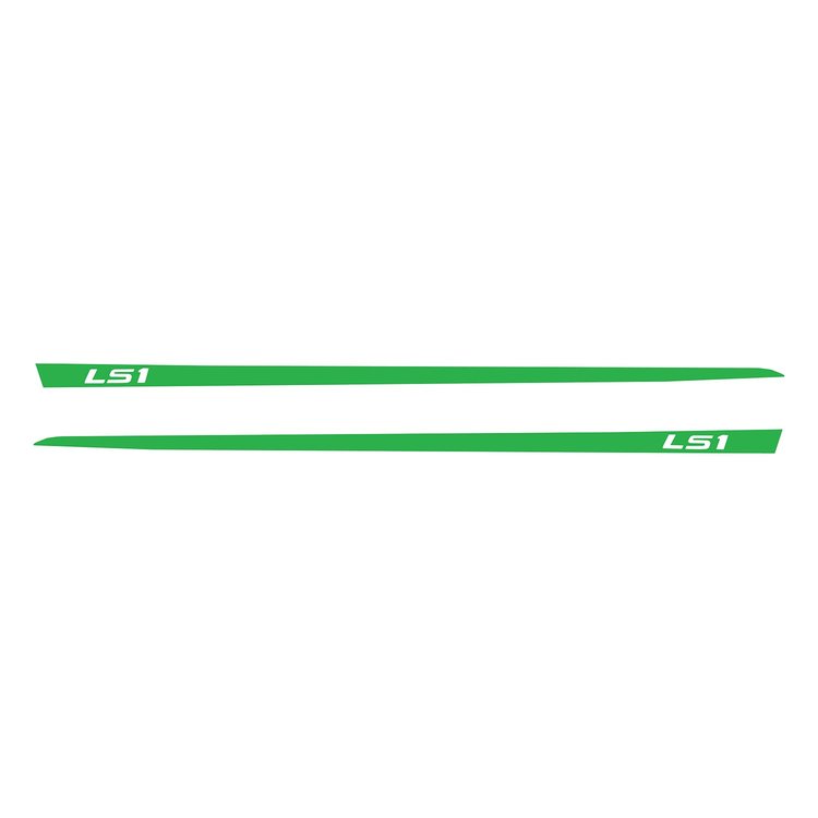 75630 Hood Stripe Decals, 1997-2004 Chevy Corvette, Gloss Lime Green, LS1 Script