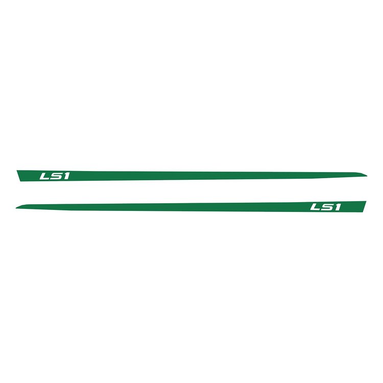 75632 Hood Stripe Decals, 1997-2004 Chevy Corvette, Gloss Green, LS1 Script
