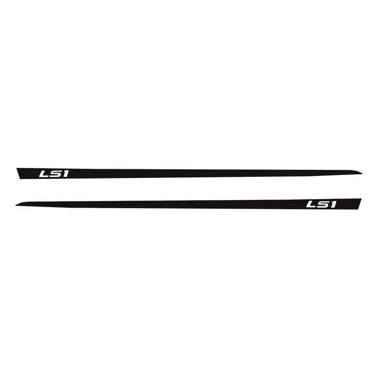 75634 Hood Stripe Decals, 1997-2004 Chevy Corvette, Matte Black, LS1 Script