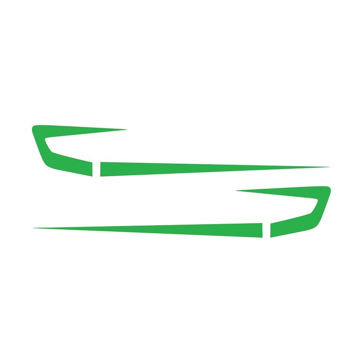 75646 Fender Cove Shadow Graphics Kit, 1997-2004 Chevy Corvette, Gloss Lime Green