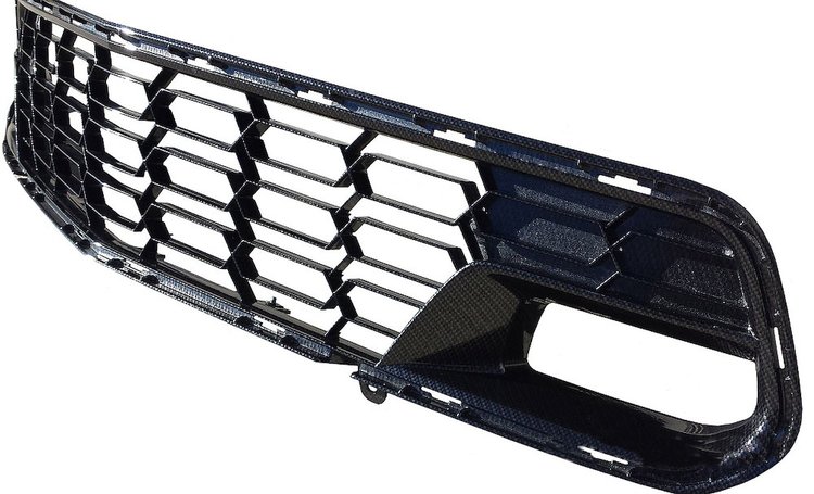 76334 Hydro Carbon Fiber Z06 Style Grille, 2014-2019 Chevy Corvette, Matte Finish W/Factory Camera Mount