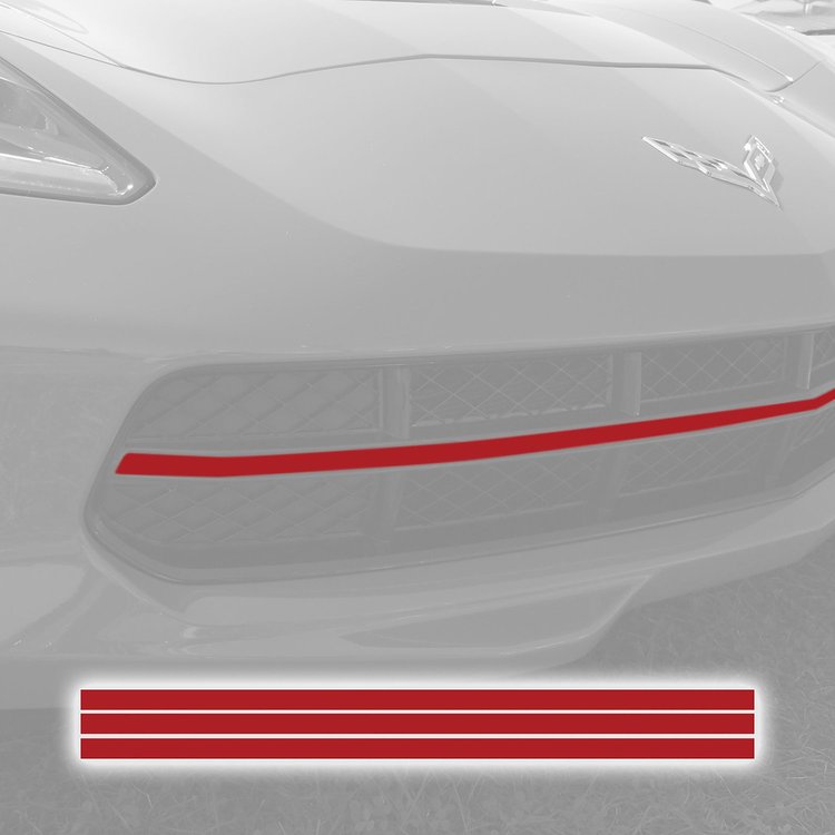 76916 GRILLE BLACKOUT VINYL OVERLAY, 2014-2019 Chevy Corvette, GLOSS RED