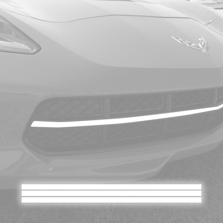 76917 GRILLE BLACKOUT VINYL OVERLAY, 2014-2019 Chevy Corvette, GLOSS WHITE