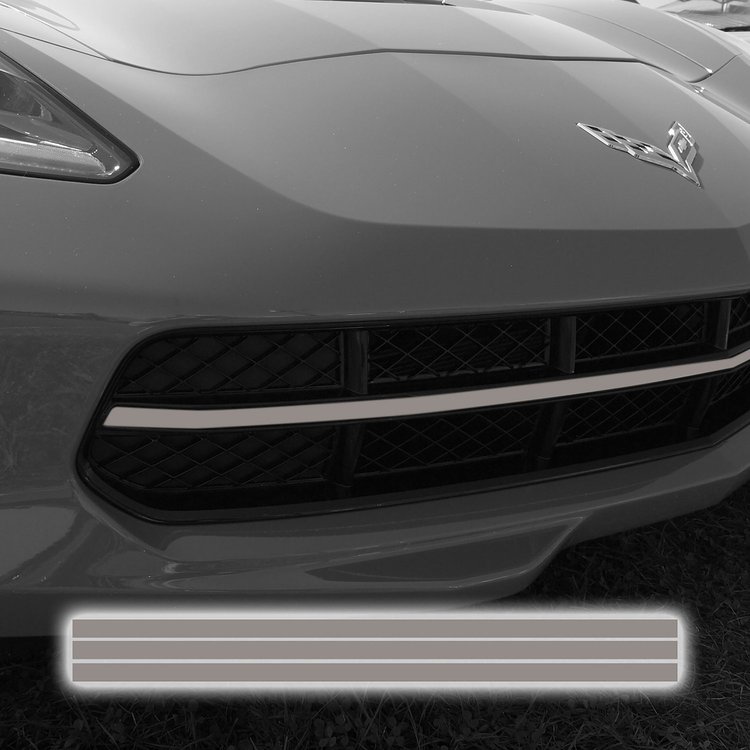76918 GRILLE BLACKOUT VINYL OVERLAY, 2014-2019 Chevy Corvette, GLOSS SILVER